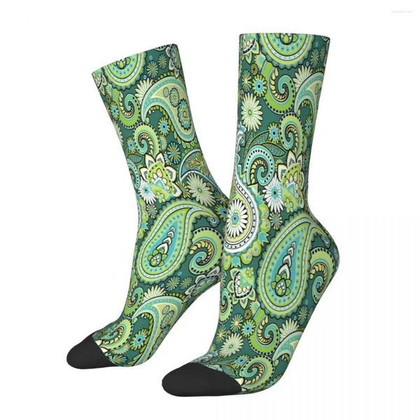 Calzini da uomo Verde Paisley Babylon Water Drop Maschio Uomo Donna Calze invernali stampate