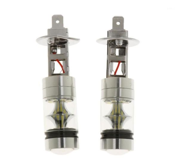 2X H1 10000K 100W LED 20SMD Proiettore Nebbia Guida Lampadine DRL Bianco12453399