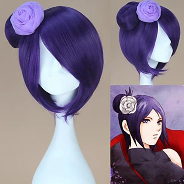 Wigs Hairjoy Capelli sintetici Konan Viola Cosplay Wig Fibra resistente al calore (nessuna rosa)