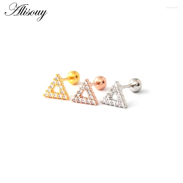 Серьги-гвоздики Alisouy, 2 шт., милые изысканные серьги с кристаллами треугольной формы, пирсинг Oreja, украшения для ушей, Bijoux Brincos