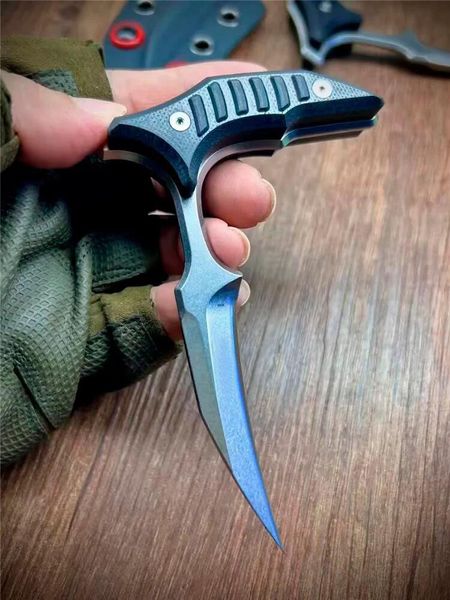 2 modelli Claw karambit Coltello a lama fissa Lama D2 G10 Maniglie Coltelli tascabili Strumenti EDC di autodifesa