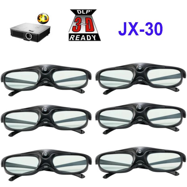 6pcs obturador ativo 96-144Hz Recarregável óculos 3D para optama/acer/benq/ViewSonic/Sharp/Dell DLP Link Projectors DLP 3D pronto