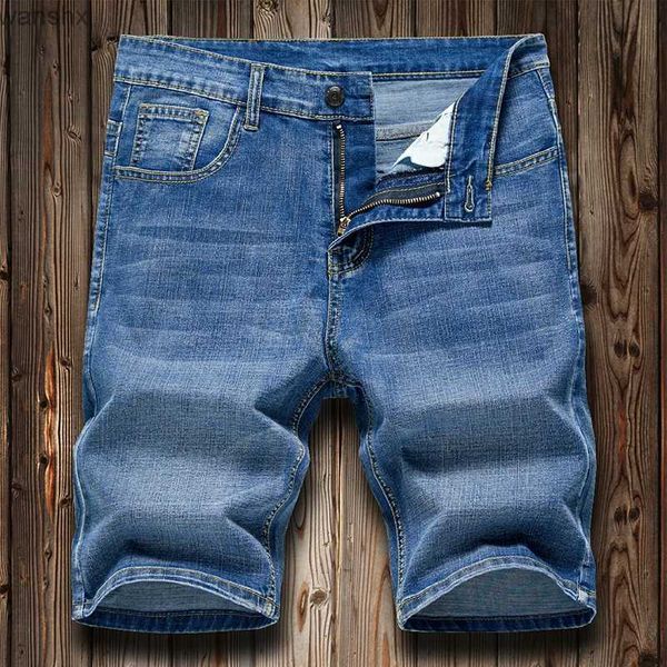 Jeans masculinos 2022 Summer Mens Ultra Thin Shorts Business Leisure Fashion Fashion Loose Completo Jeans Mens de High End Brand Five Pontsl2404