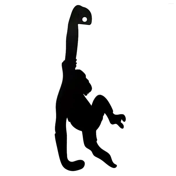 Ganci Gadget da cucina Mantieni fresco Appendichiavi Porta a muro in ferro nero a forma di scimmia Divertente Facile da installare Supporto per banane Scaffale di stoccaggio durevole