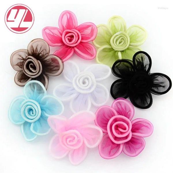 Accessori per animali domestici Abbigliamento per cani Candy Colore fatto a mano Fiori decorativi fai -da -te Filatura neve nastro 50pcs/lotto