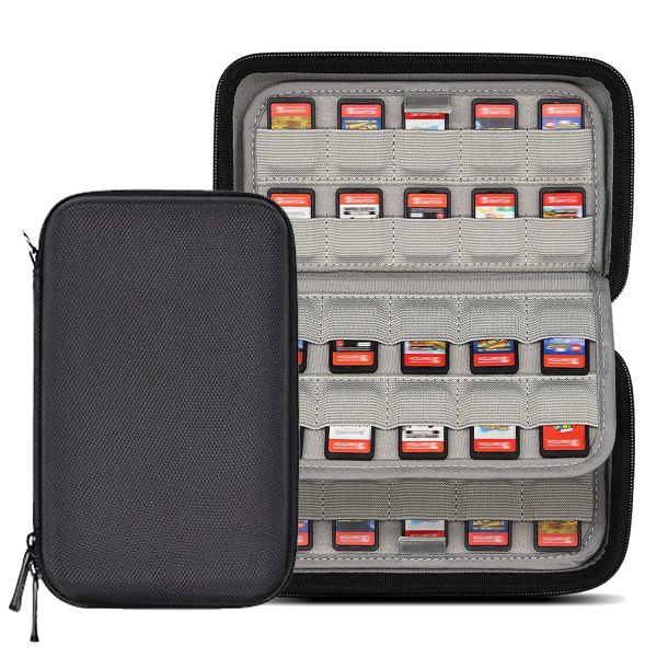 Bolsas 80/120 caça de jogo de slots para Nintendo Switch/PS5/PS4 Games ou SD Cards Cards Game titulares Hard Shell Travel Storage