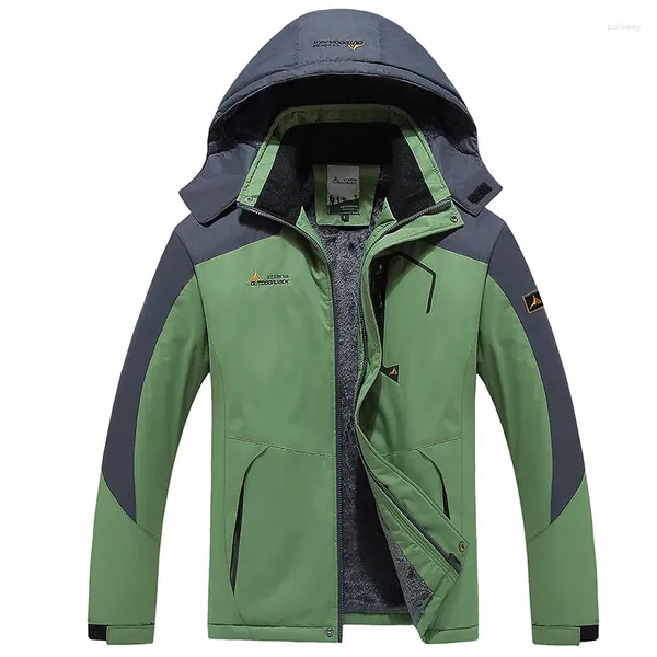 Jaquetas masculinas inverno homens impermeável jaqueta ao ar livre capa de chuva mulheres pelúcia espessada térmica softshell tamanho 6xl