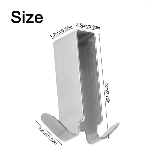 Ganchos toalhas home acessórios domésticos banheiro prata design simples design de aço inoxidável 1 pcs curto duplo