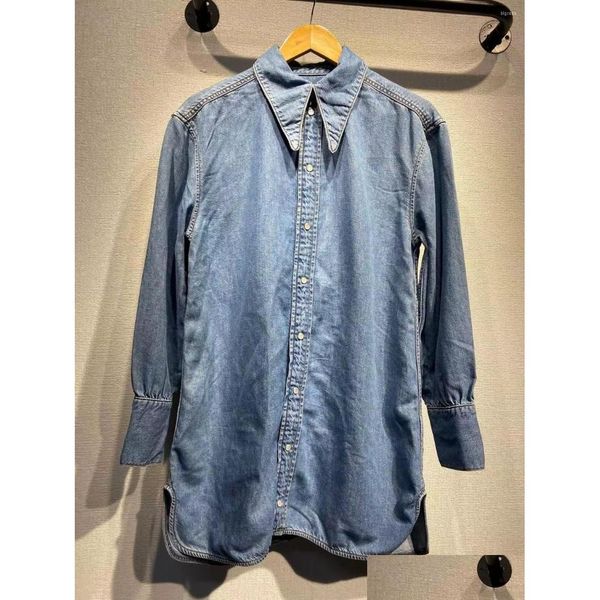 Mulheres jaquetas mulheres volta oco out denim jaqueta vestido vintage turn-down colarinho outono senhora único breasted reto mini robe gota d dh4jf