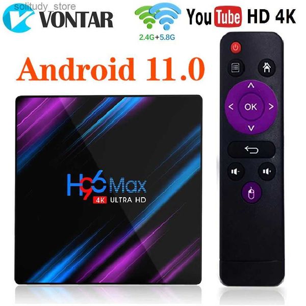 Set Top Box H96 MAX RK3318 Smart TV Android 11 4G 64GB 32G 4K Wifi BT Lettore multimediale TVBOX 10 2GB16GB Q240402