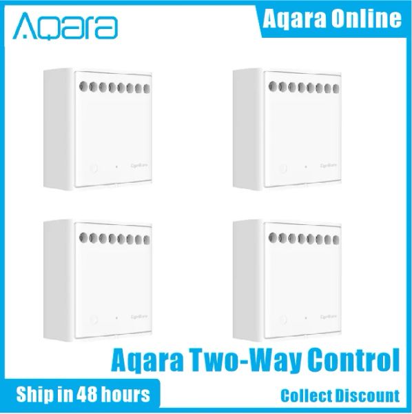 Steuern Sie das Original Aqara Twoway-Steuermodul mit drahtlosem Relais-Controller und 2 Kanälen, das für die Smart Xiaomi Home APP und das Apple Home Kit geeignet ist