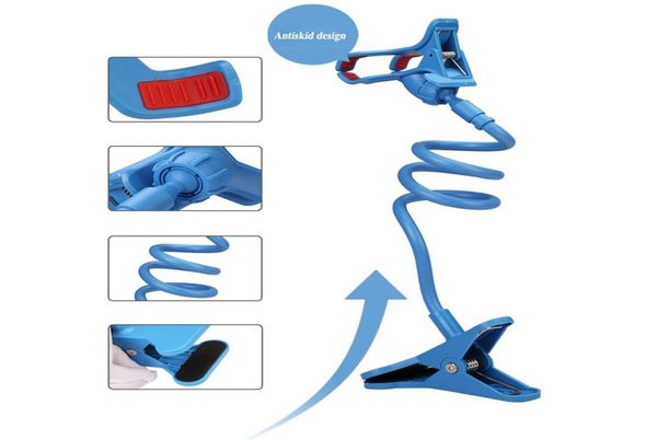 Гибкий держатель для ленивого телефона, универсальная подставка для настольного телефона, кронштейн, крепление с зажимом, длинная ручка, вращение на 360 градусов7369246
