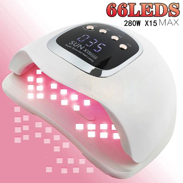 Kits 66 Leds Lâmpada de Secagem de Unhas UV Led Secador de Unhas Manicure Hine para Curar Gel Polonês Lâmpada de Unhas com Sensor Automático