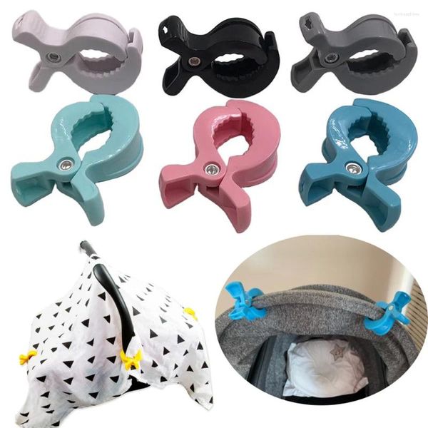 Parti per passeggino 2 pezzi Morsetto per bambini Clip a coccodrillo Peg per carrozzina Gancio portatile Clip per seggiolino auto Accessori per bambini