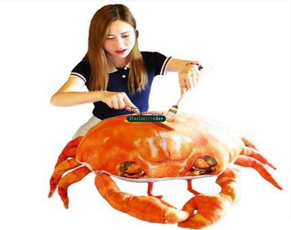 Dorimytrader Bonito Caranguejos Simulados Realistas Travesseiro de Pelúcia Gigante Bichos de Pelúcia Boneca de Brinquedo Decoração de Frutos do Mar Presentes 58cm x 60cm DY6167866104