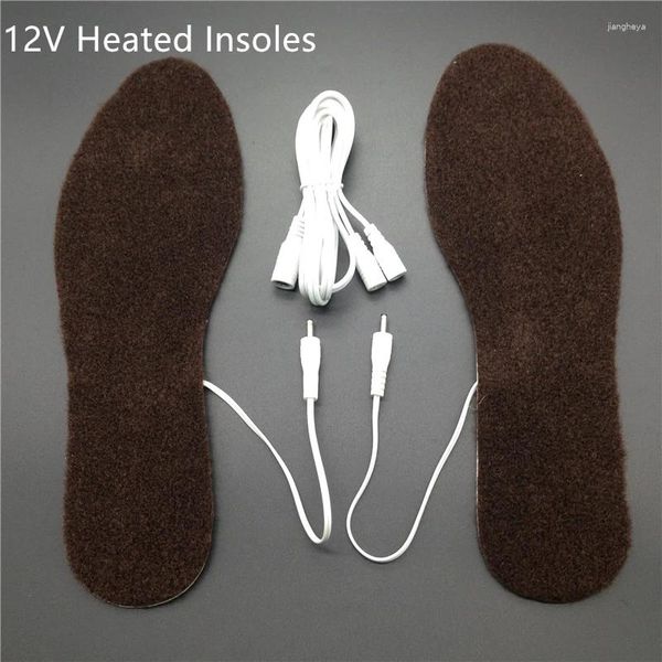 Sapatos de caminhada 12v palmilhas aquecidas elétricas botas móvel pé mais quente almofada sola unisex cortável ao ar livre manter os pés quentes