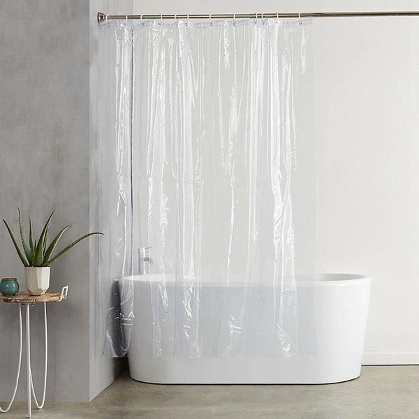 Promozione tende da doccia!Tenda impermeabile in plastica Peva da 180 cm x 180 cm, trasparente, bianco, per bagno di lusso