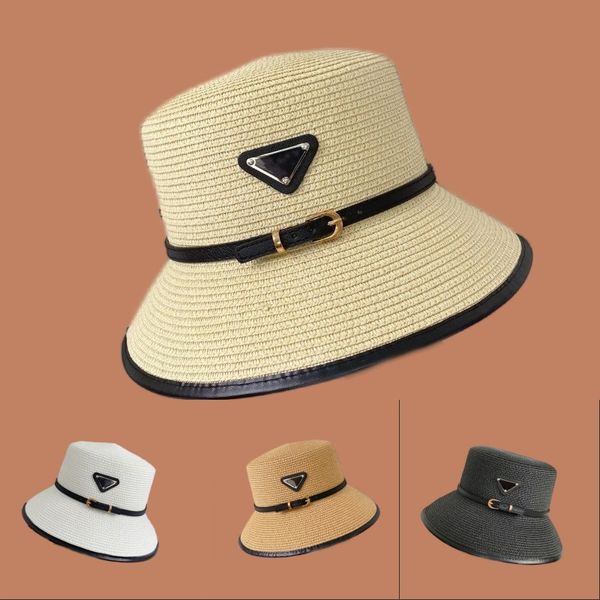 Chapéu de praia Fishermans Letters Designer Straw Hat Bordado Fibras de verão Vinho Coco lindo Lazer exclusivo Estética de viagem Hat de Balde Holded PJ088 F23