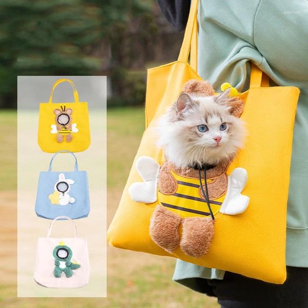 Переноски для кошек, безопасные путешествия, милые портативные сумки на молнии для щенков, парусиновая сумка-переноска для маленьких собак, дышащая переноска для домашних животных, пчела