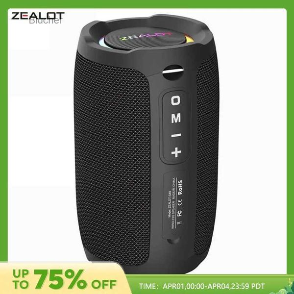 Alto-falantes portáteis ZEALOT S49 alto-falante Bluetooth portátil 20W IPX7 alto-falante poderoso à prova d'água com graves aprimorados duplo par TF TWS USBL2404