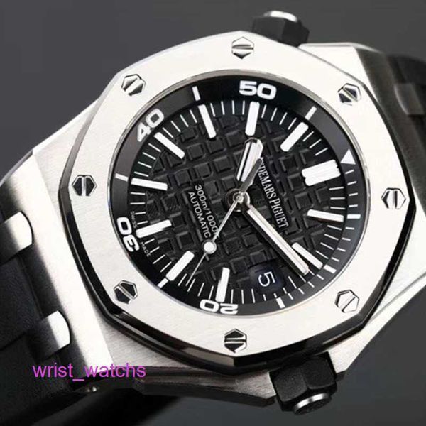 Relógio de pulso minimalista AP Relógio masculino Royal Oak Offshore Automático Mecânico Mergulho Esportes Conjunto de relógio de luxo de segunda mão 15710ST.OO.A002CA.02