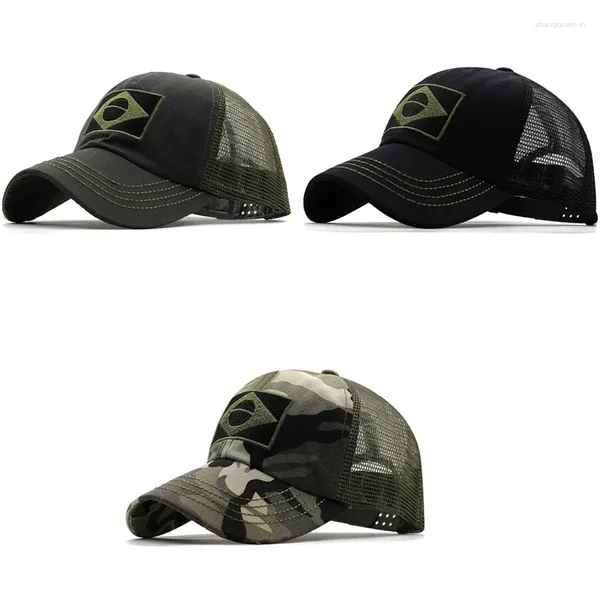 Berretti da baseball Army Camouflage Berretto da baseball maschile Uomo Donna Ricamato Bandiera del Brasile Moda Sport all'aria aperta Cappello tattico Cappelli da caccia casual