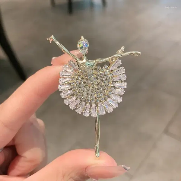 Spille Distintivo spilla ragazza ballerina alla moda e creativa per donne Accessori di gioielli alla moda con fascino di personalità di cristallo