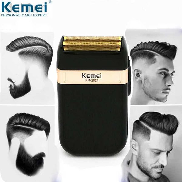Barbeadores elétricos Kemei Shaver para homens Twin Blade impermeável alternativo sem fio navalha USB recarregável máquina de barbear Barber Trimmer 2442