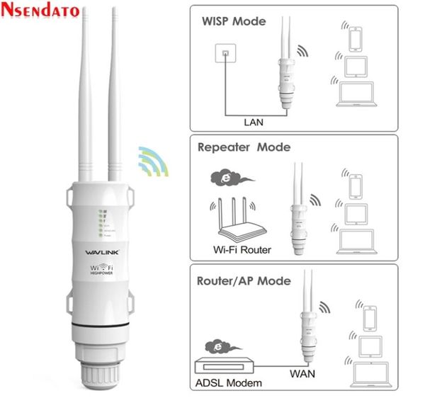 Ac600 24g5g banda dupla de alta potência ao ar livre à prova de intempéries 30db sem fio wifi roteadorap repetidor extensor 1000mw 15kv antena externa 23142958