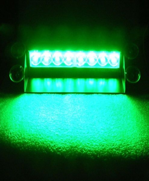 Parabrezza verde per camion per auto con 8 LED per veicoli di emergenza, luci stroboscopiche di avvertimento5396794