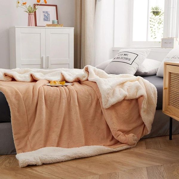 Coperte Trapunta spessa a doppio strato Coperta calda per divano invernale Morbida flanella Di facile manutenzione Casa Soggiorno Camera da letto Biancheria da letto per la casa