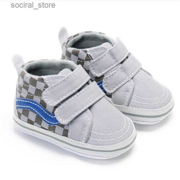 İlk Walkers Designer Yenidoğan Bebek Ayakkabı Toddler Erkek Kız Tuval Ayakkabı Yumuşak Sole Spor Ayakkabıları Bebek İlk Yürüteçler Crib Ayakkabı L240402