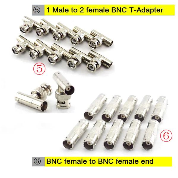 1pcs BNC RCA Männliche Frau an BNC RCA männlichen weiblichen Adapter -Stecker Koax Kabel Video Audio -Draht -Konverteranschluss für CCTV -Kamera Q1
