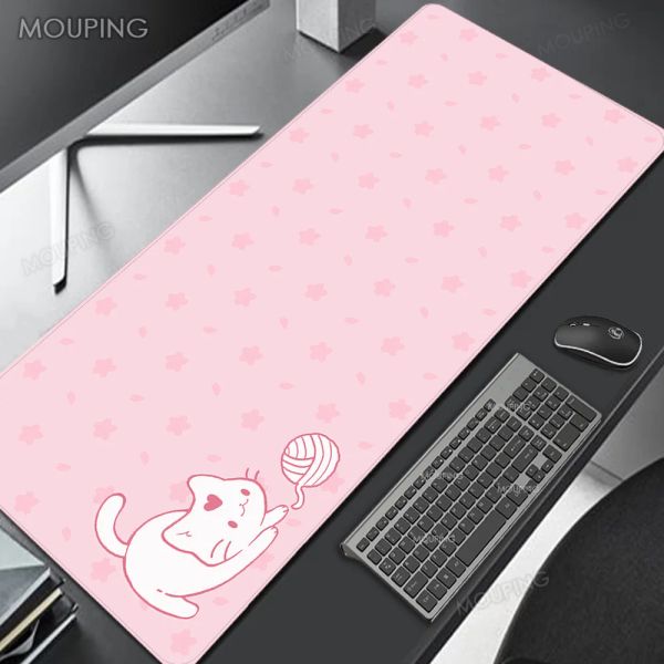 Controles gato mouse tapete de jogos laptops anime cidade noite mouse pad kawaii acessórios de jogos configuração xxl mousepad gamer notebook tapete