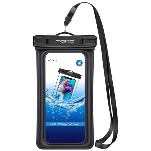 Deckt Moko -schwimmende wasserdichte Telefonbeutelhalter, schwimmbare Telefonhülle Trockenbeutel mit Lanyard Armband für iPhone 13/13 Pro Max/12/11/XR