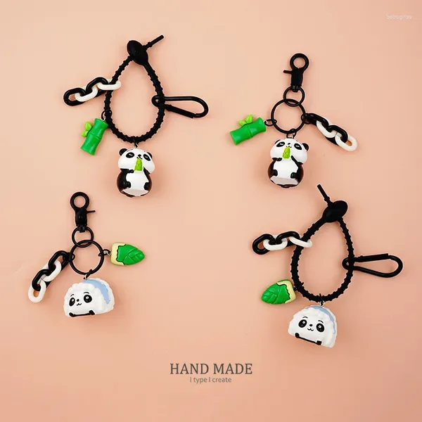 Ganci Portachiavi carino Panda Bambù Auto Ragazza Bambino Ciondolo Decorazione Zaino Gioielli Coppia Giocattolo Regalo