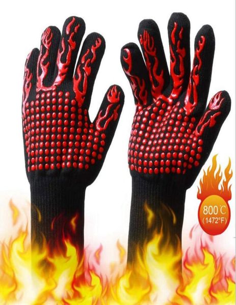Celsius Hitzebeständige Handschuhe Hitzebeständige Grillhandschuhe Backen Barbecue Ofenhandschuhe 500 Celsius Brandschutz Backgeschirr 6644321