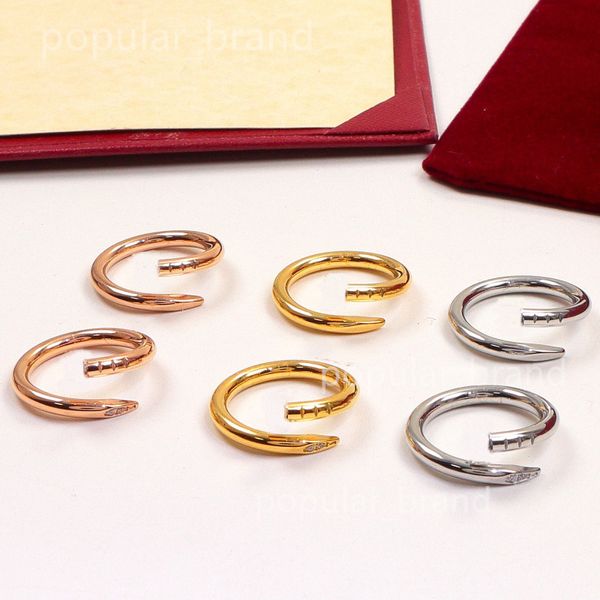 Anel de unha cassic masculino anéis para mulher clássico anel de casamento de luxo 18k ouro anel de designer de aço inoxidável