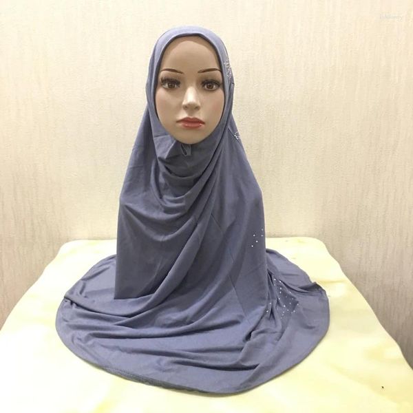 Etnik Giyim H1462 Büyük Boyut Müslüman Hijab Eşarp Rhinestones ve Crinkle Amira Anında İslam Arap Şapkaları