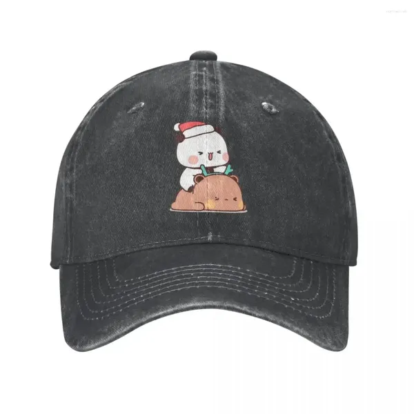 Bola bonés moda bubu e dudu beisebol unisex angustiado denim lavado snapback boné feliz natal chapéu macio não estruturado