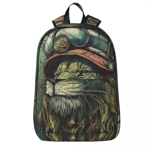 Rucksack Löwe Männer Karikaturen Leichte Rucksäcke Polyester Stilvolle Schultaschen College Hochwertiger Rucksack