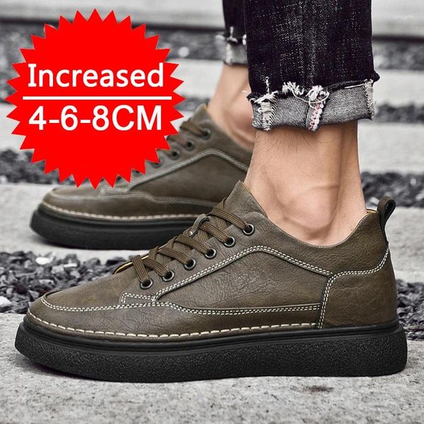 Freizeitschuhe für Herren, Turnschuhe, Aufzug, atmungsaktiv, Sportbrett, bequeme Plattform, versteckte innere Erhöhung, 8 cm