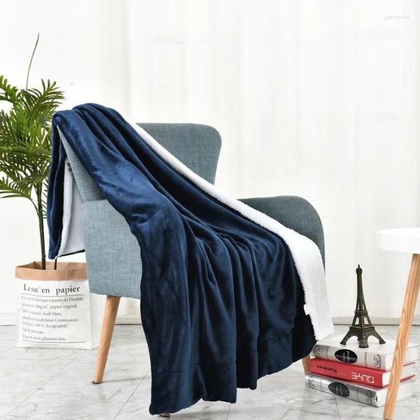 Cobertores 130x160cm flanela cobertor dupla camada grossa sherpa lance para inverno macio sofá cama frazadas manta de cama cobertor