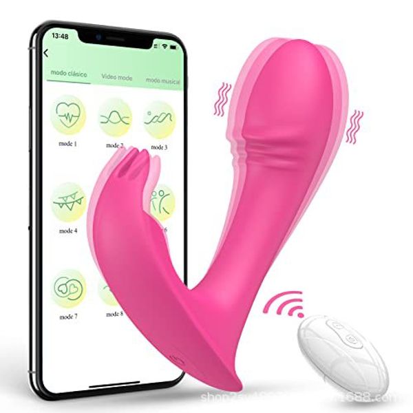 App de vibrador de calcinha vestível App Remote Control Butterfly Vibrator Rabbit Vibrator com 9 modos vibratórios Panties Brinquedos sexuais para mulheres Play