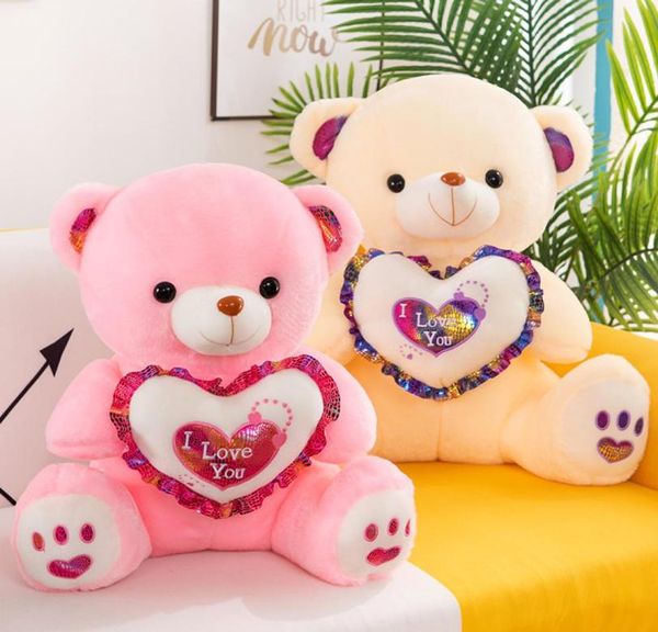 30 cm Teddybär, gefülltes Plüschtier mit Liebesherz, weiches Geschenk für Valentinstag, Geburtstag, Mädchen.039 Weihnachten Brinquedos8986926