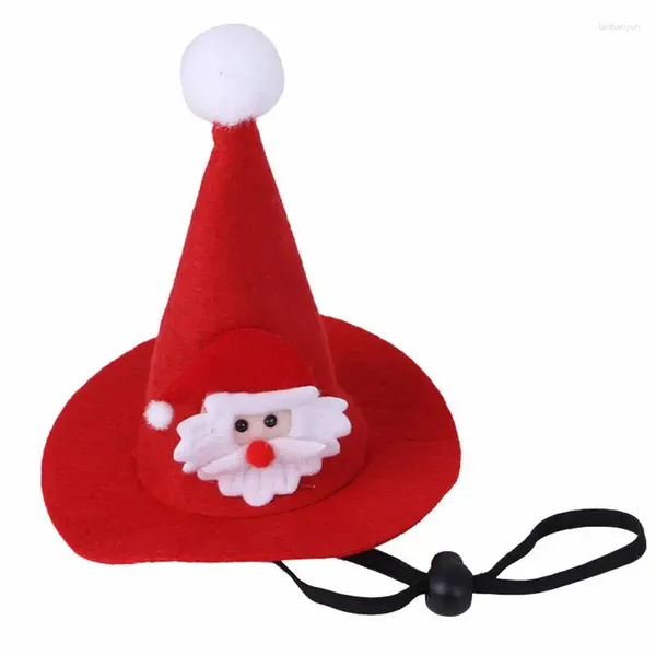 Vestuário para cães Gato de estimação Chapéu de Papai Noel Acessórios de fantasia de Natal Cães pequenos Gatos Inverno Quente para Holloween Holiday Party Pos