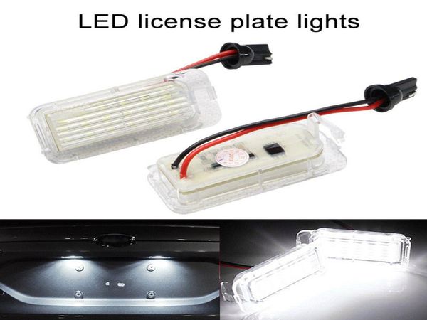 2 unidades de carro LED lâmpadas de luz de placa de licença para Ford Focus 5D Fiesta White9736426