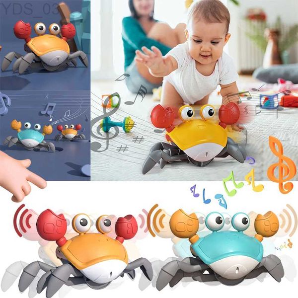 Animali elettrici/RC Sensing Cring Crab Tummy Tumy Toys Toys Interactive Walking Dancing giocattolo con suoni musicali Lights Kids Infant Birthday Gift YQ240402