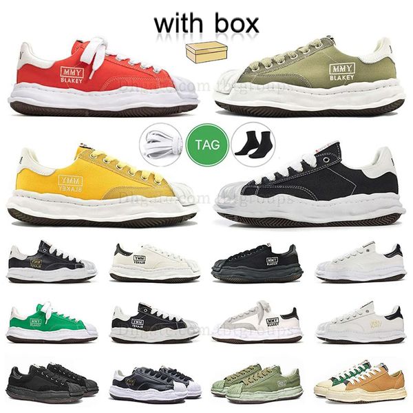 2024 Hank Mmy Freizeitschuhe Sneakers Gummitrainer Maison Mihara Yasuhiro Wavy Soles Dissolved Triple Black Lace-Up Mens Smoke Low Tops Walking Yellow With Box