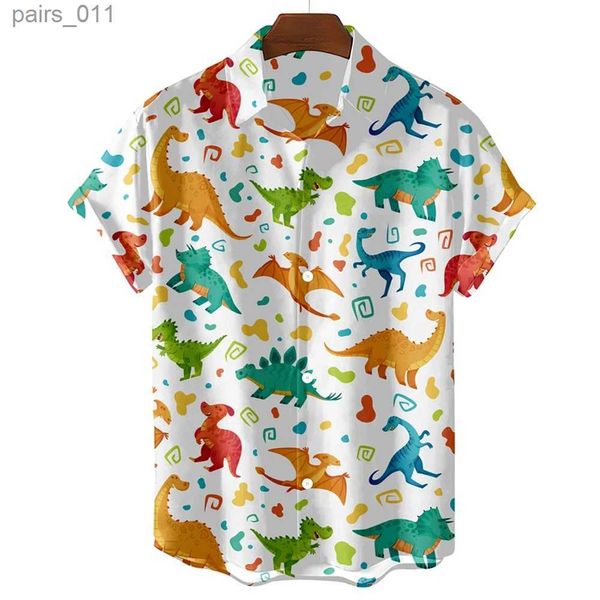 Camisas casuais masculinas Camiseta preta e branca Hawaiian Men Shirt Camise